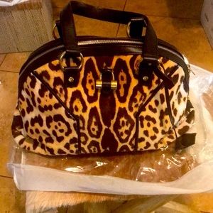 ****SOLD***** YSL Large Pony Hair & Calf Skin Cheetah Muse Bag (Authentic), $500